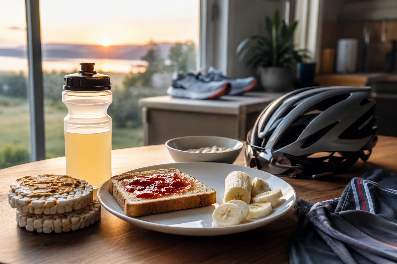 Simple race-morning breakfast setup for endurance athletes before an early start