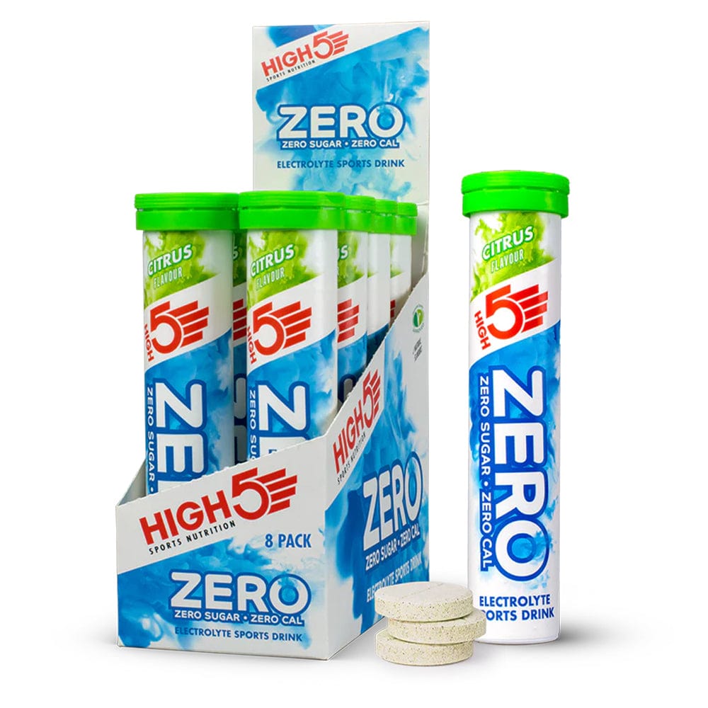 HIGH5 ZERO Citrus electrolyte tablet tube on white background