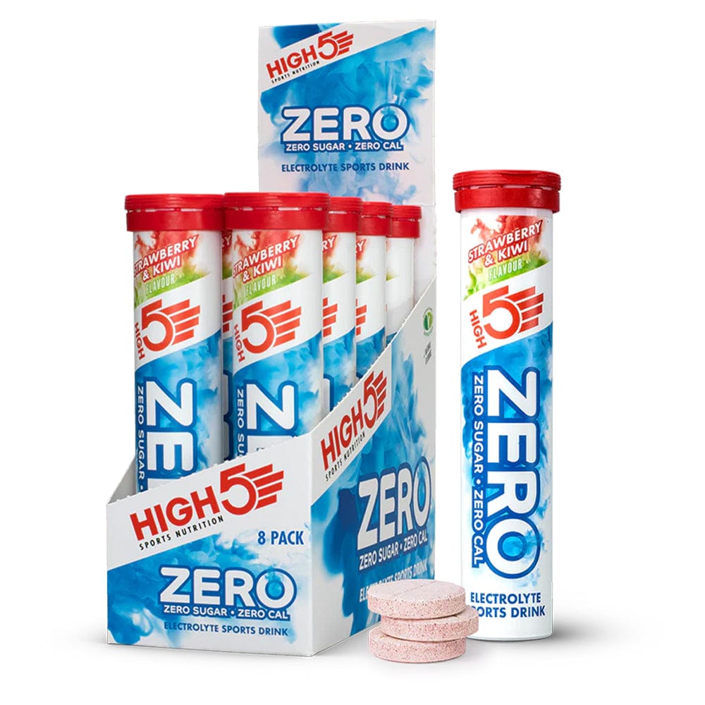 High5 ZERO Electrolyte Drink tube with citrus flavor, 20 servings, showing the vibrant packaging and product details.