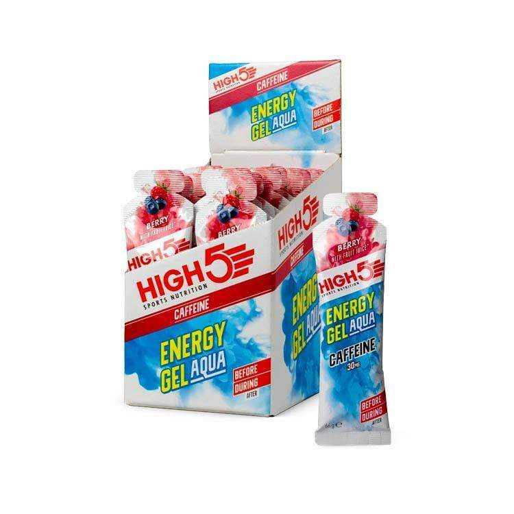HIGH5 Energy Gel Aqua with Caffeine Citrus single-serve gel sachet product view.