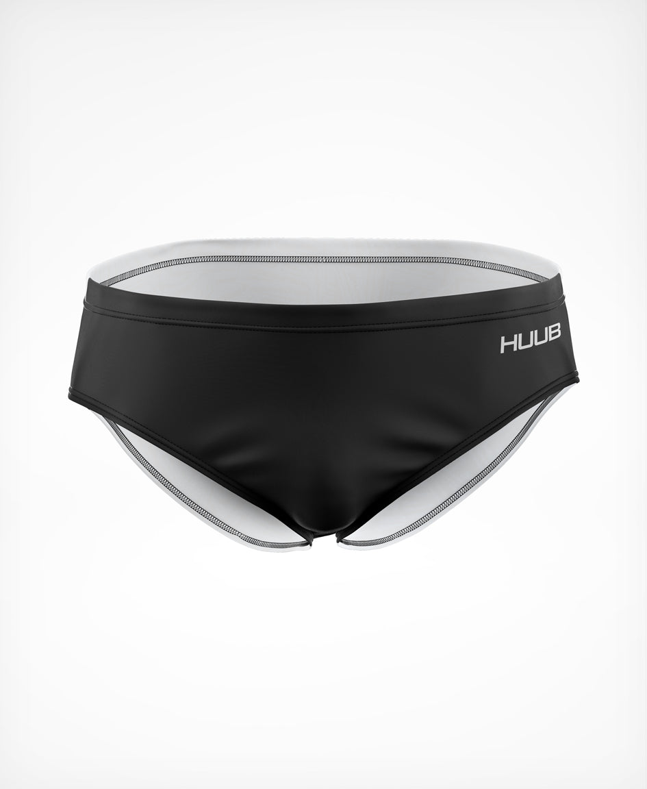 Men's HUUB swim training trunk with Carvico chlorine-resistant fabric, 4-way stretch, and drawstring waist for comfortable fit.