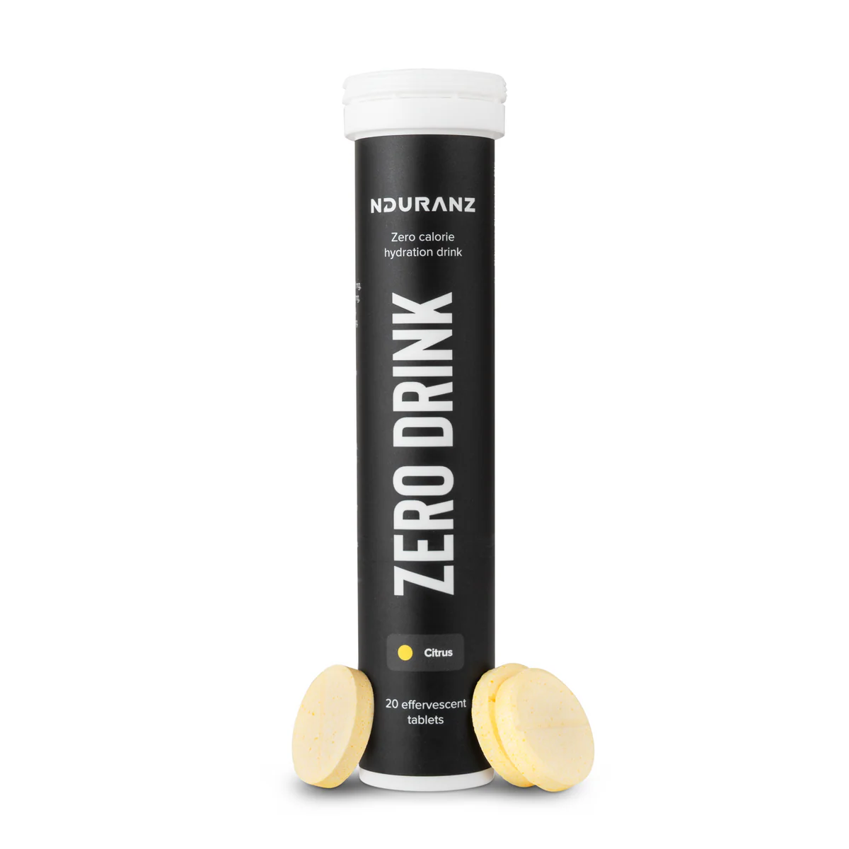 Nduranz Zero Drink Citrus electrolyte tablets tube with tablets visible