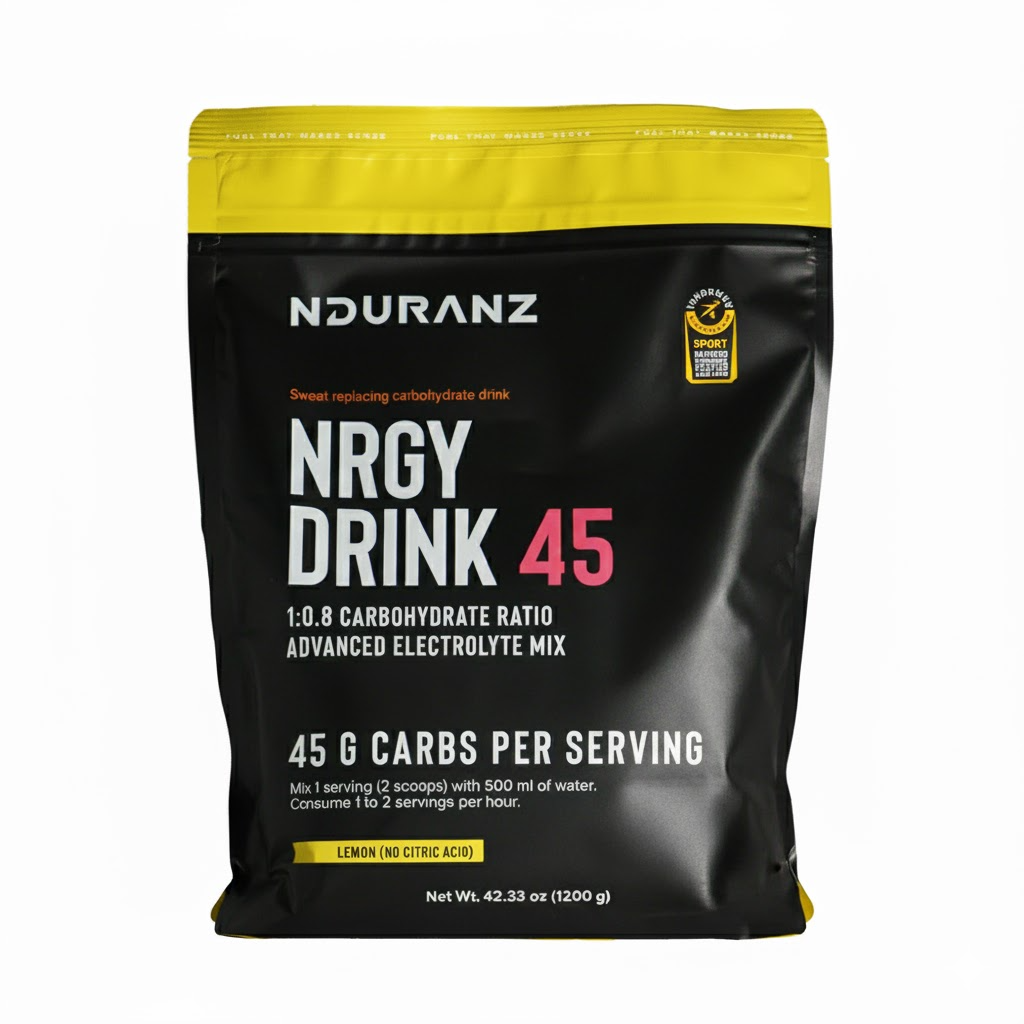 Nduranz Energy Drink Powder 45g Lemon flavour label and packaging view