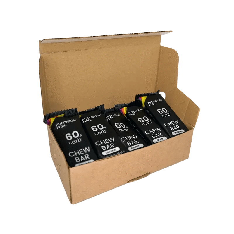 Single serve Precision Fuel & Hydration PF 60 Chew Bar with citrus flavor, showcasing the energy chew bar on a plain background.