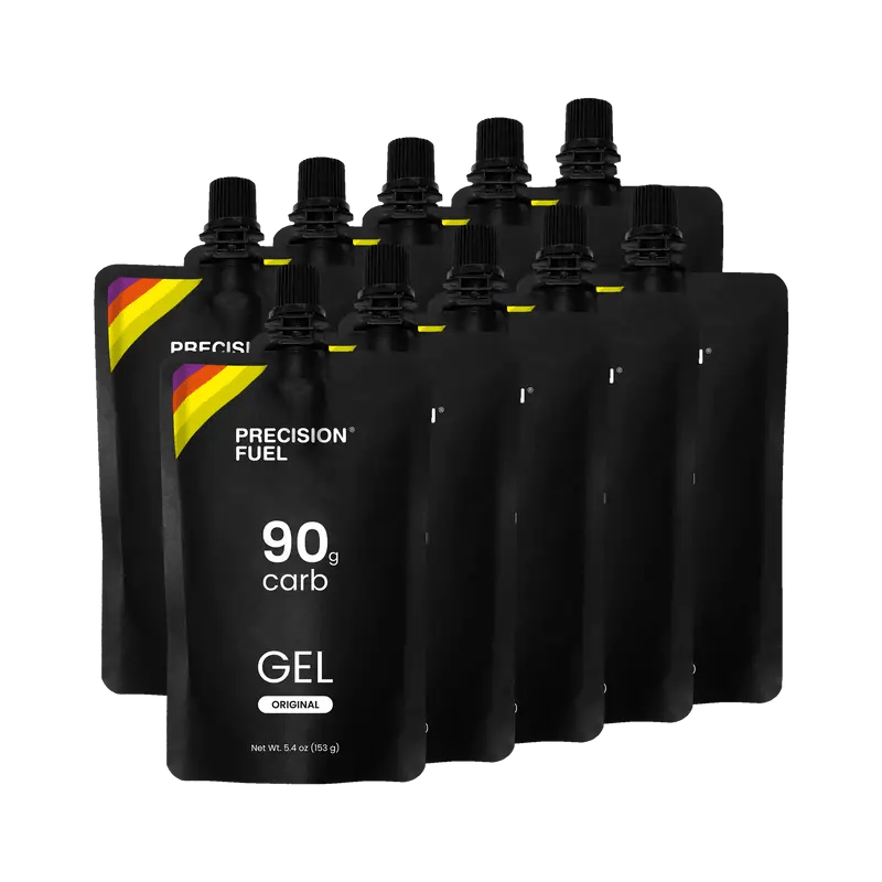 Precision Fuel & Hydration PF 90 Gel packet and label detail
