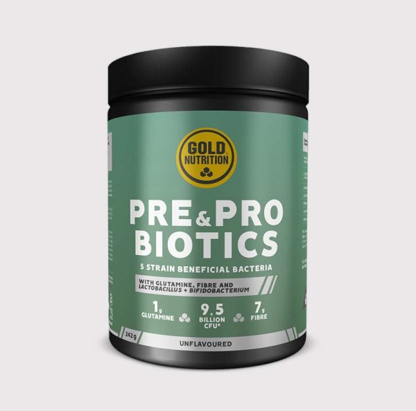 GoldNutrition Pre & Pro Biotics Powder supplement tub