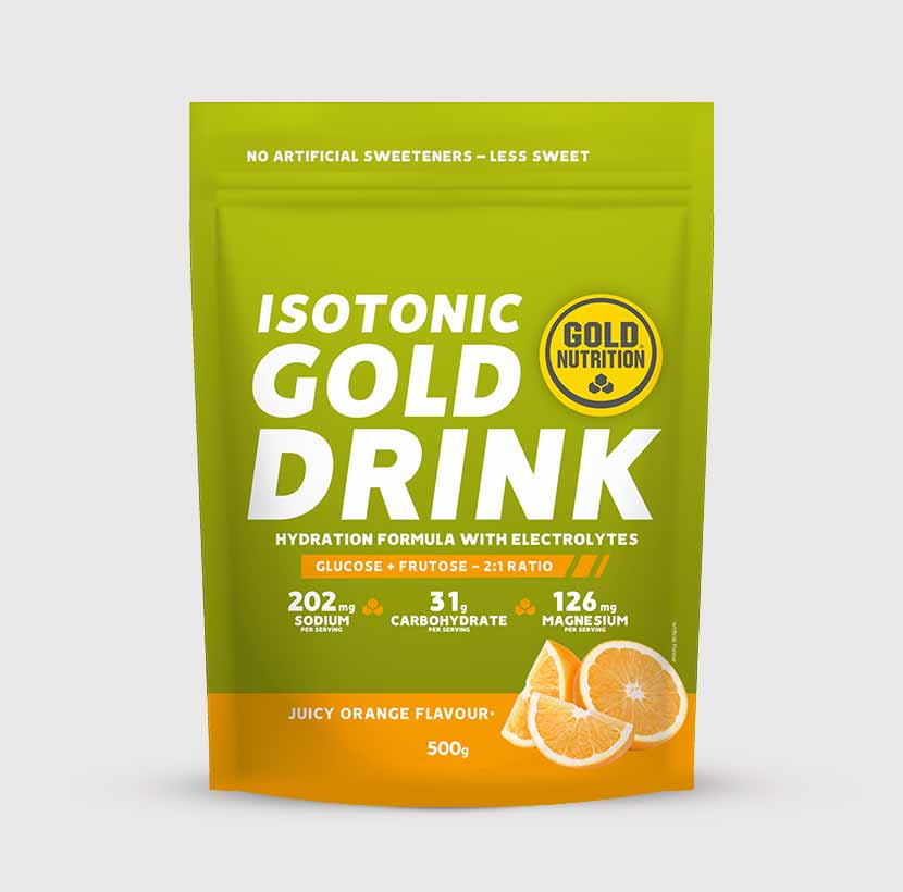 GoldNutrition Gold Drink 500g sports drink mix container label view