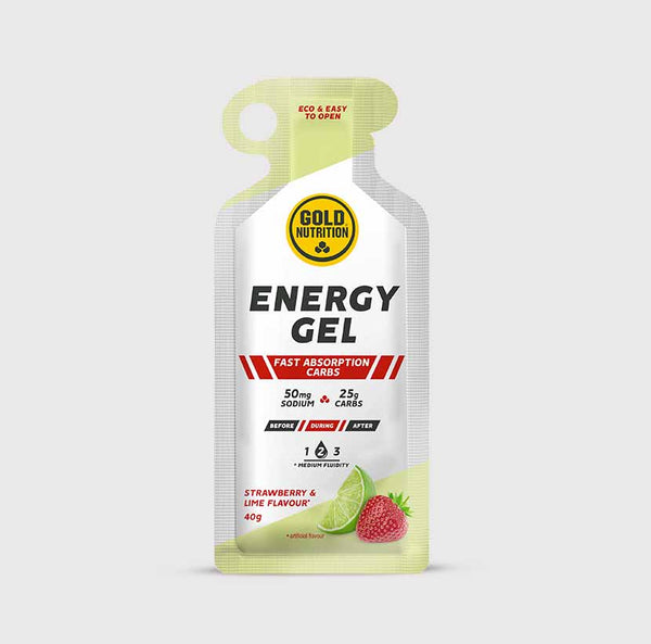 GoldNutrition Energy Gel Wild Berries single-serve packet with 25g carbohydrate.