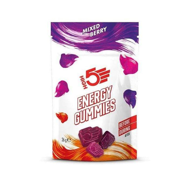 HIGH5 Energy Gummies Berry single-serve pouch with chew pieces
