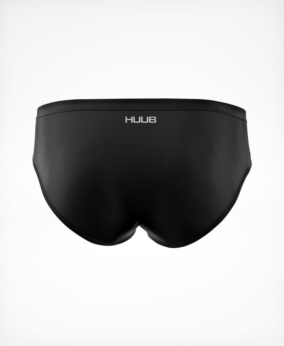 Men's HUUB swim training trunk with Carvico chlorine-resistant fabric, 4-way stretch, and drawstring waist for comfortable swimming.