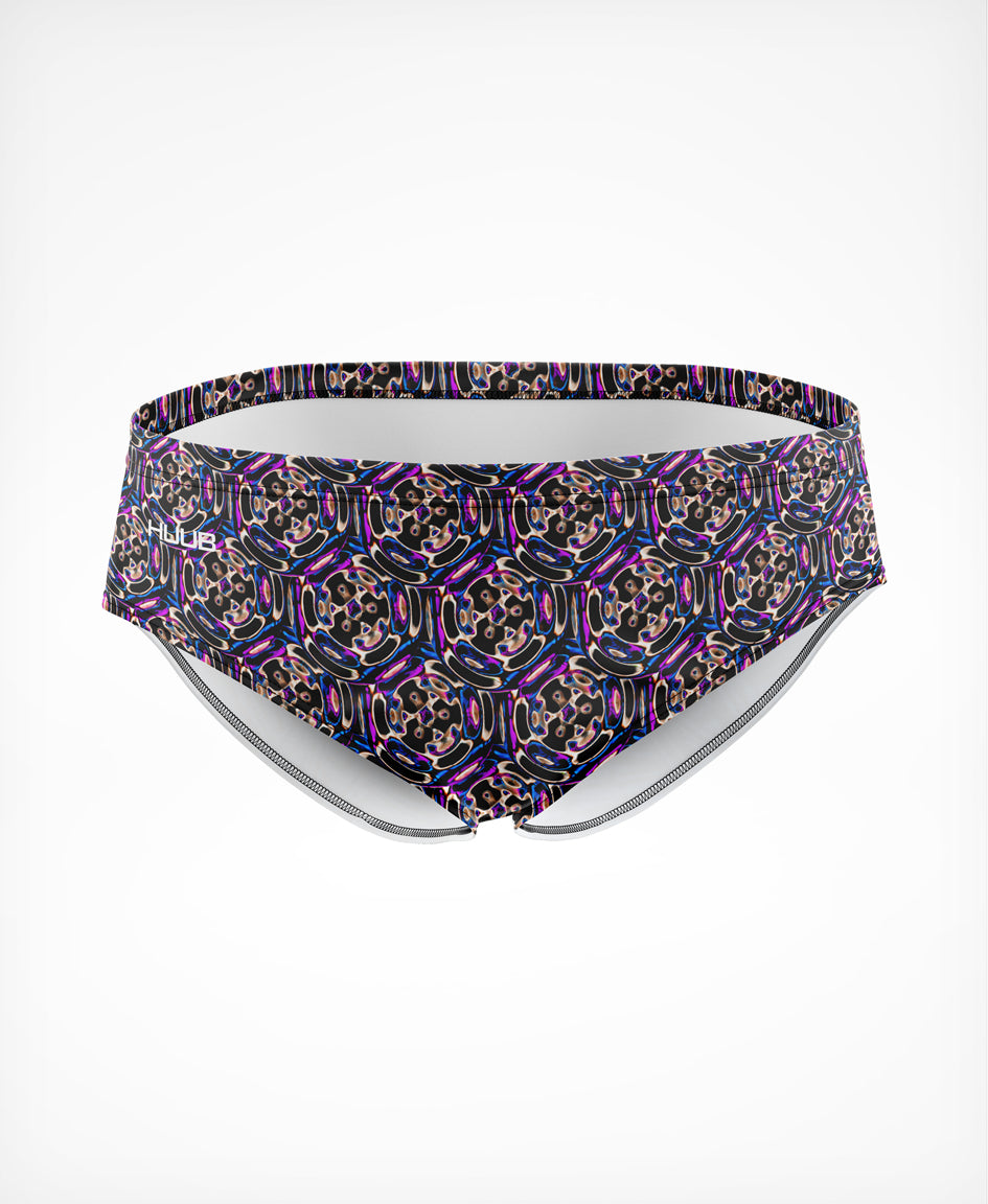 Men's HUUB swim training trunk with Carvico chlorine-resistant fabric, 4-way stretch, and drawstring waist for comfortable swimming.