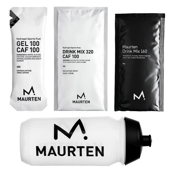 Maurten Fuel Pack (CAF) sports nutrition pack with energy gels and hydration products for endurance athletes.