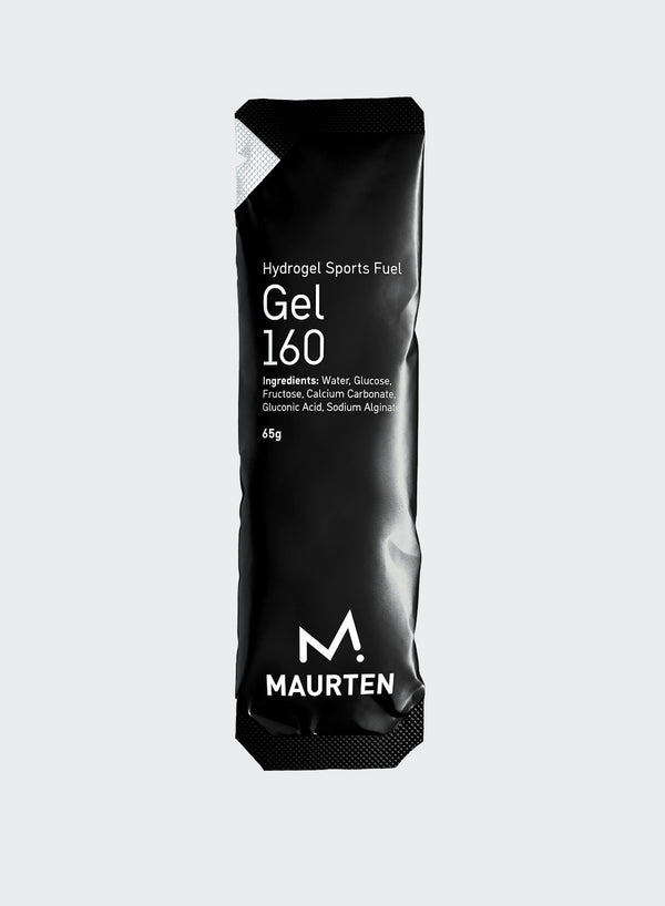 Maurten Gel 160 single-serve hydrogel energy gel packet with 40g carbohydrate