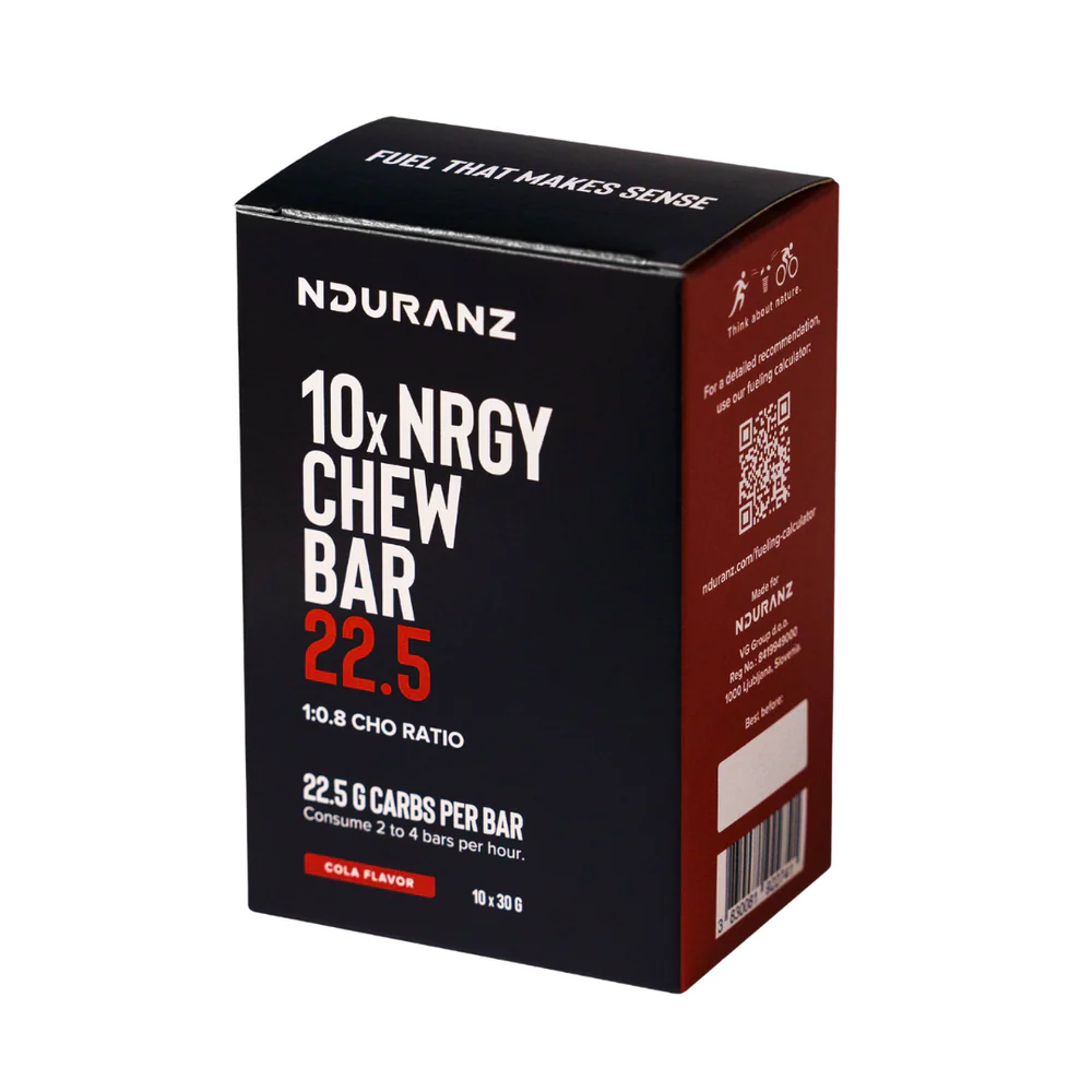 Nduranz Energy Chew Bar 22.5g Cola single-serve packaging detail