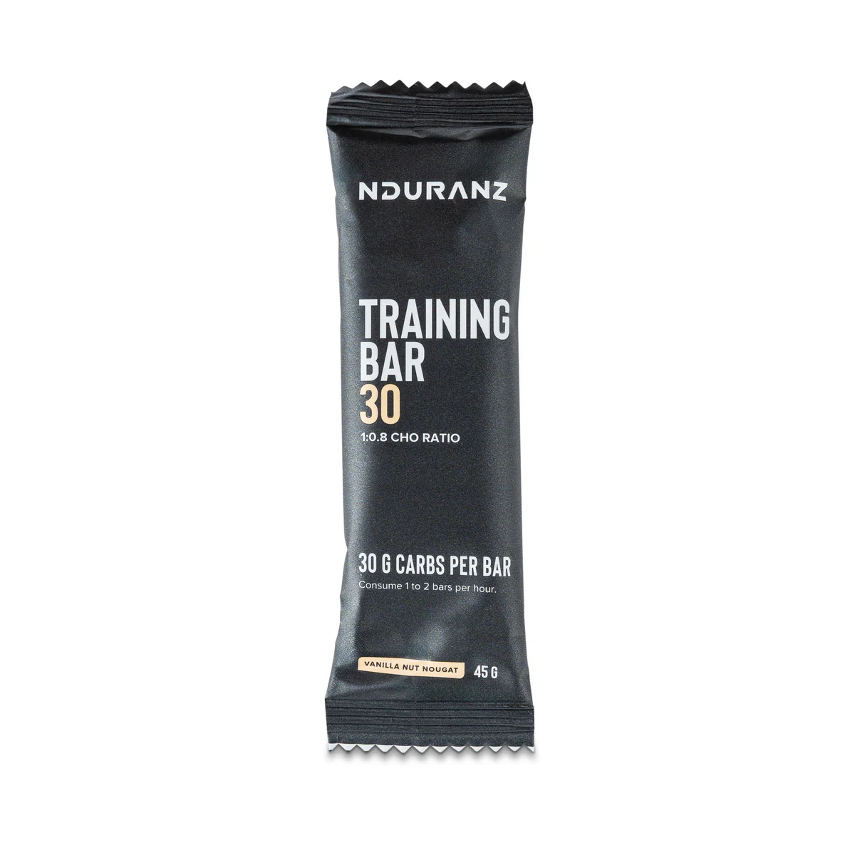 Nduranz Training Bar 30g Vanilla Nut Nougat single-serve packet front view