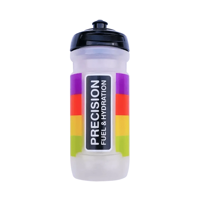 Two 1L Precision Fuel & Hydration PF&H bottles with clear plastic and screw caps, standing upright.