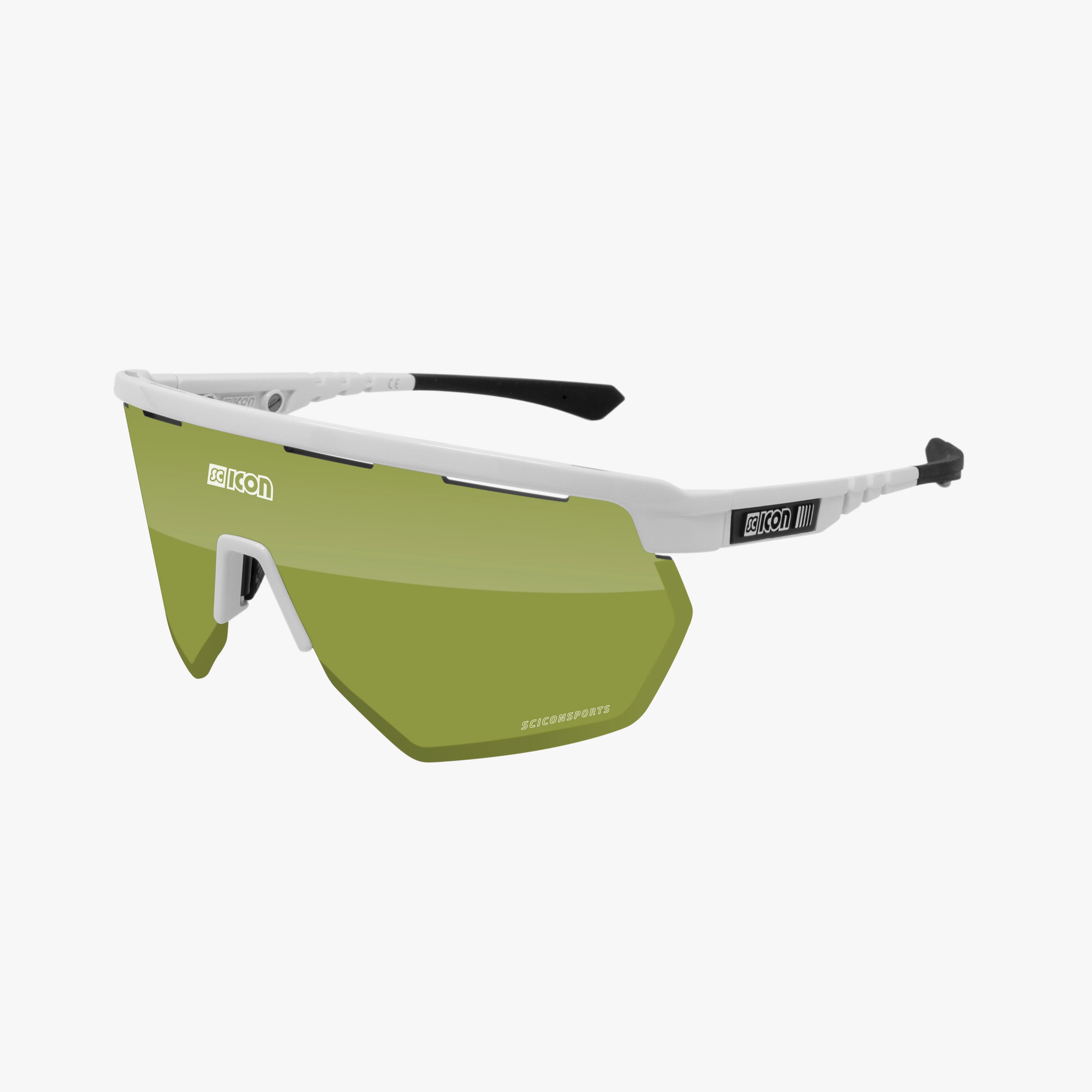Scicon Aerowing high-performance sport sunglasses with black gloss finish and red mirror lenses, designed for active wear.