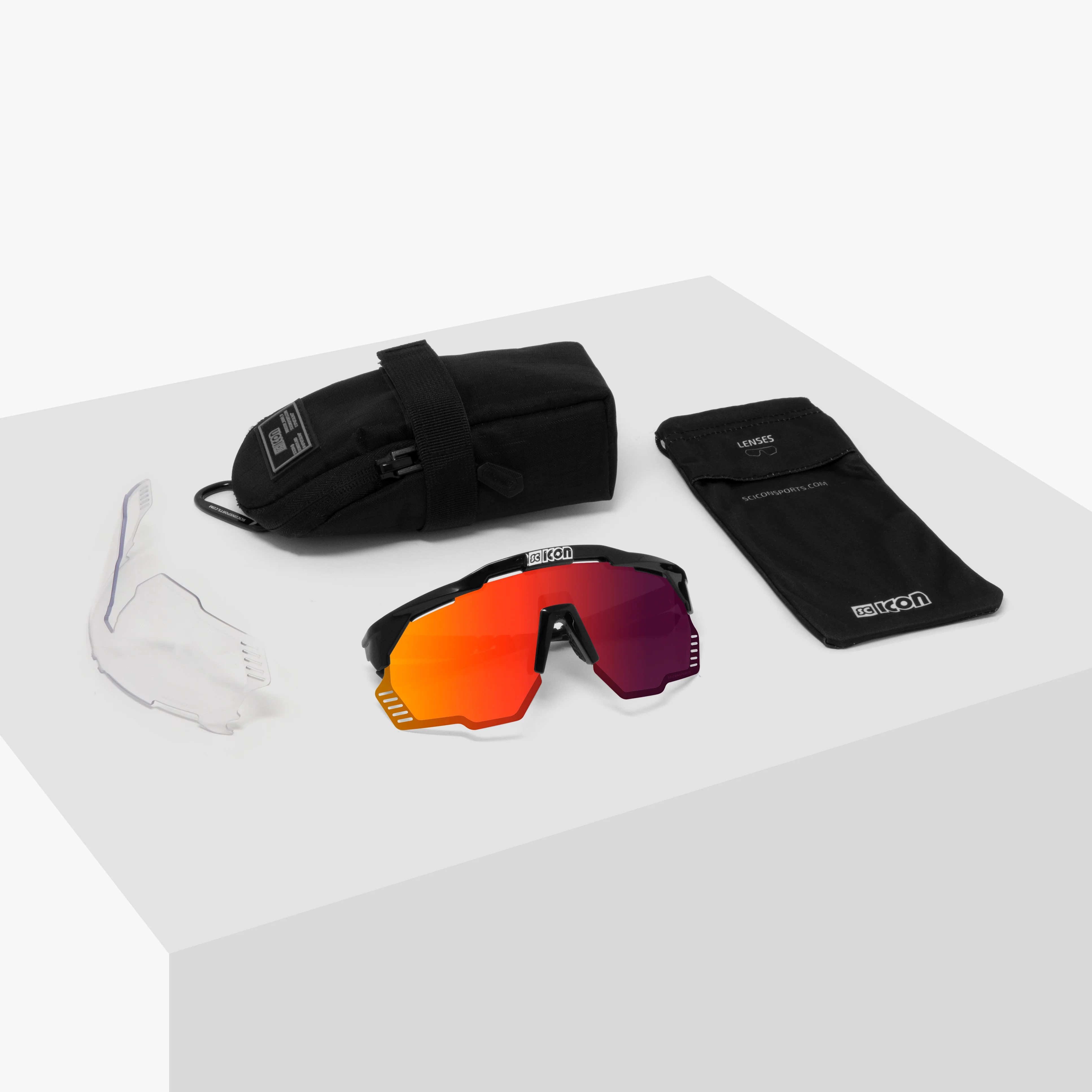 Scicon Aeroshade Kunken sunglasses front angle showing wraparound shield lens and frame shape