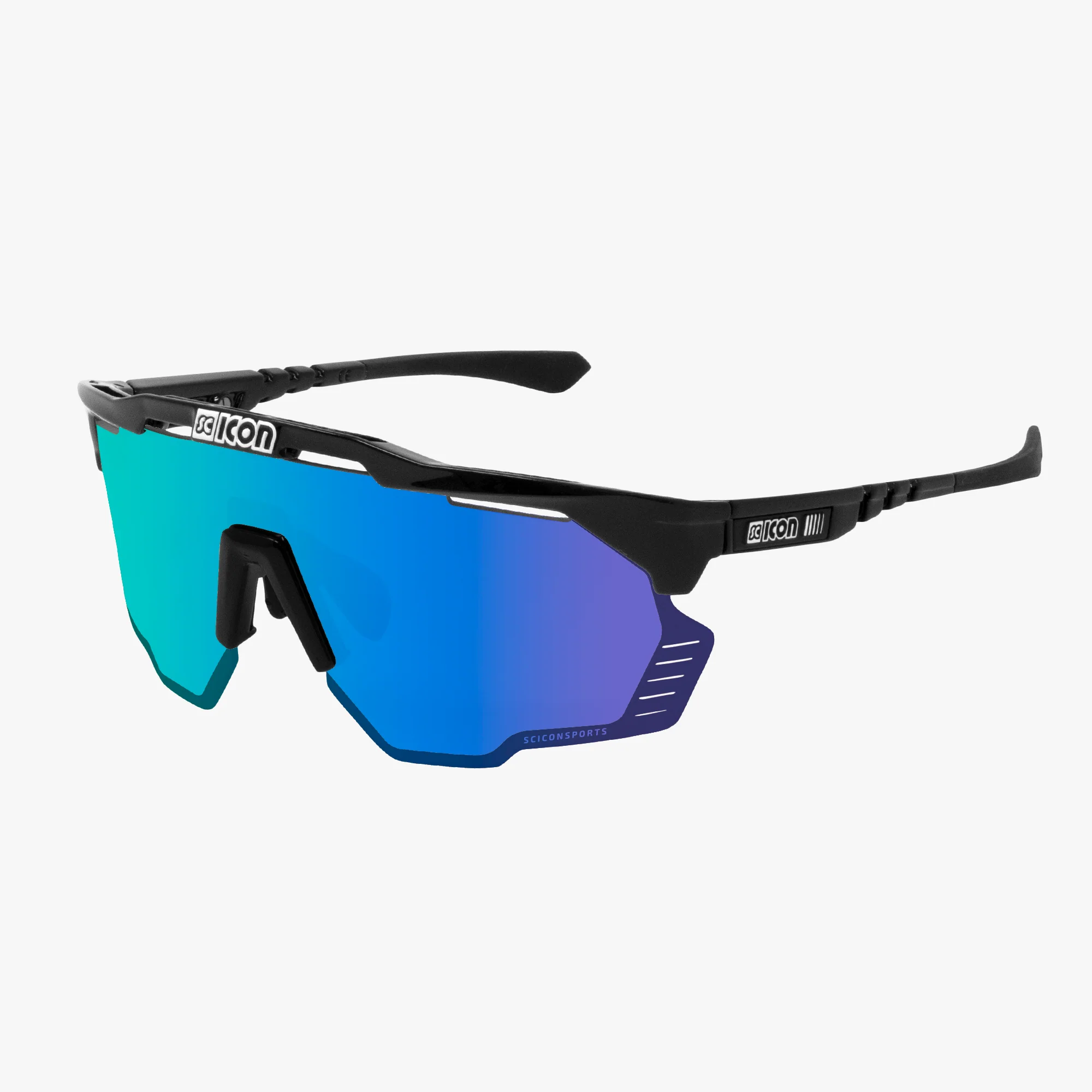 Scicon Aeroshade Kunken high-performance sport sunglasses with matte carbon frame and red mirror lenses