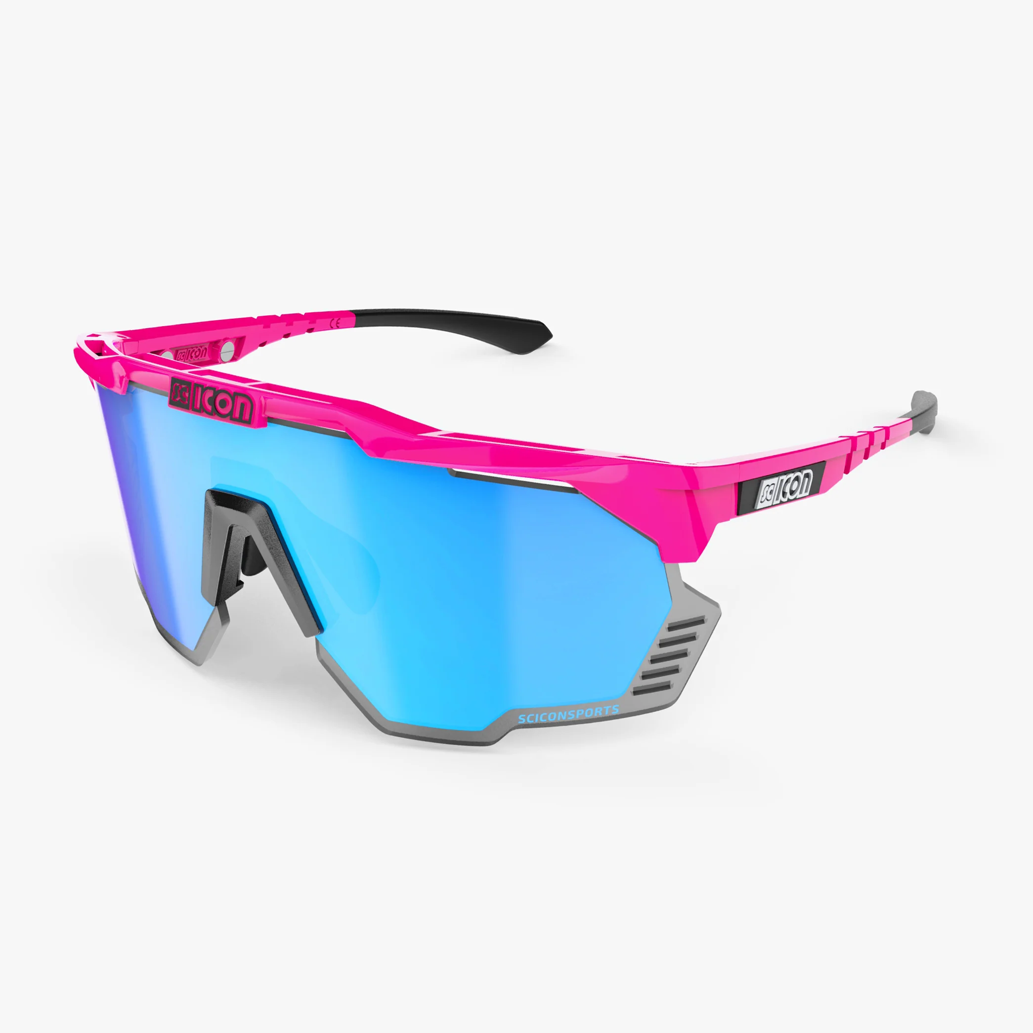 Scicon Aeroshade Kunken high-performance sport sunglasses with matte carbon frame and red mirrored lenses