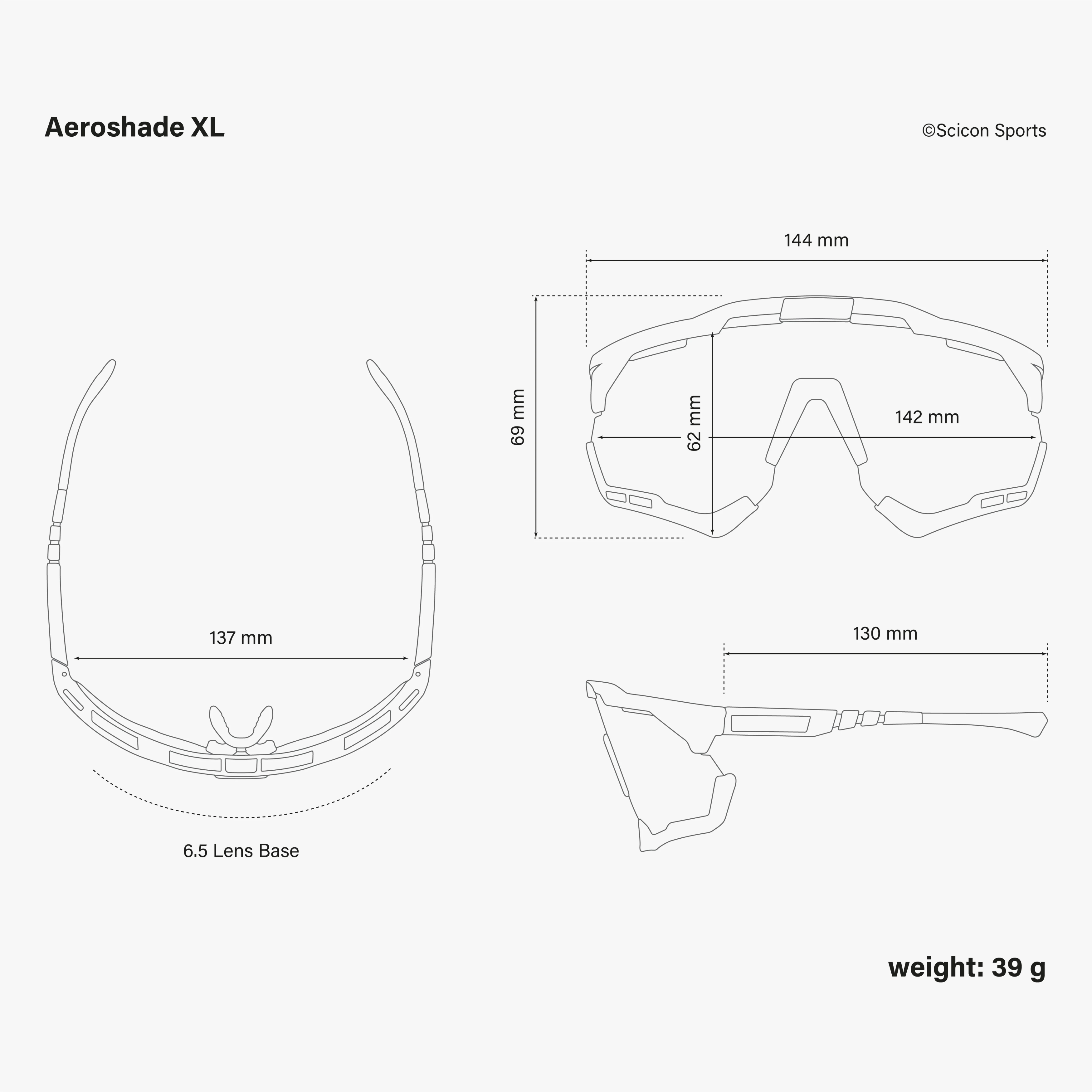 Scicon AeroShades XL high-performance sport sunglasses with sleek frame and tinted lenses for active outdoor activities.