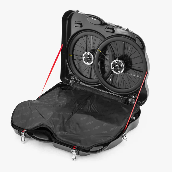 Scicon Aerotech Evolution X TSA hard bike travel case with padded interior and secure locking system for safe bike transport