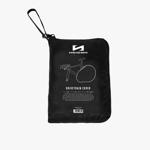 Scicon bike drivetrain protection cover showing durable, black plastic shield with mounting clips for bicycle gear protection.