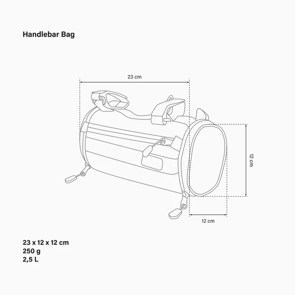 Scicon bike handlebar bag with adjustable straps and waterproof material, designed for convenient cycling storage.