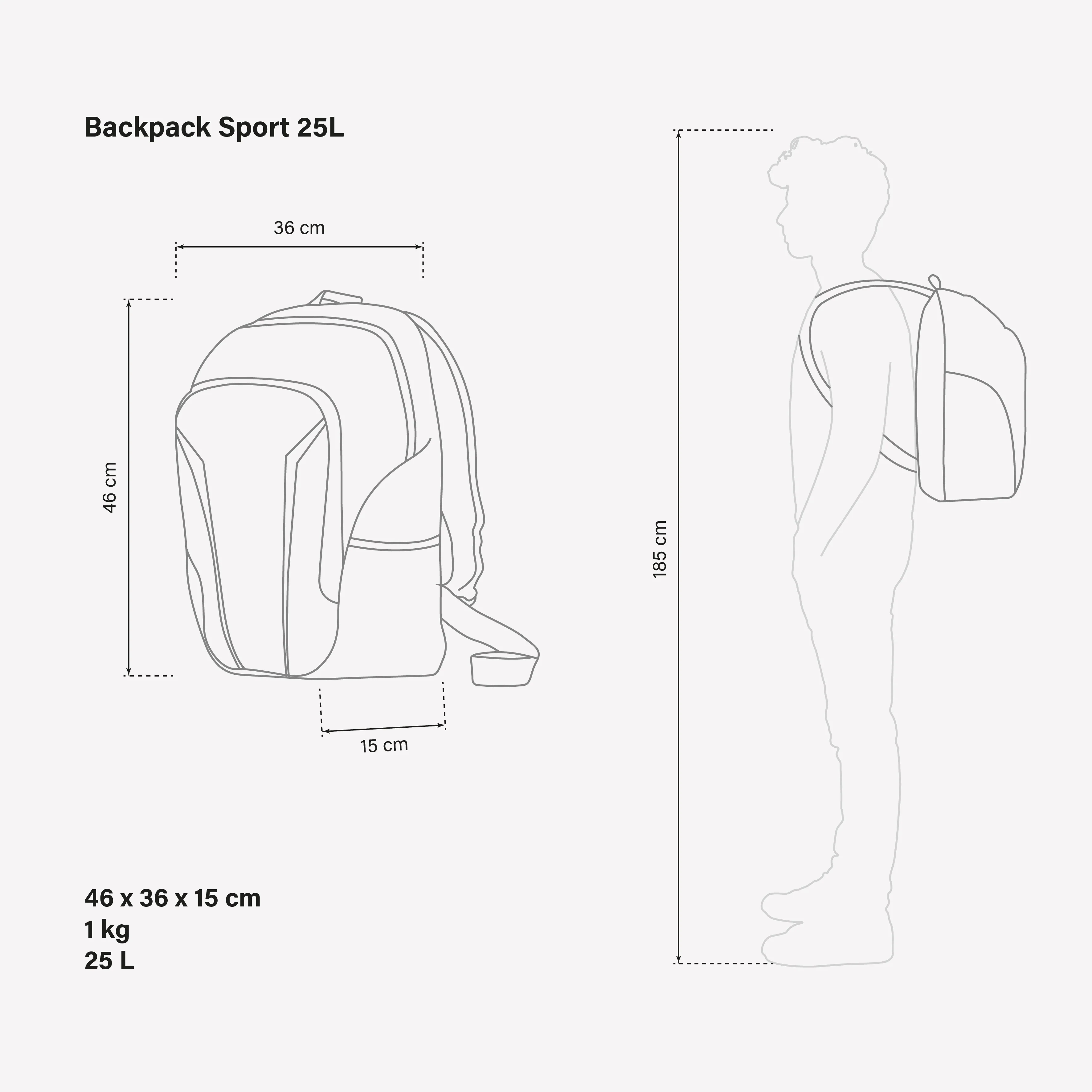 Scicon Compact Sport Backpack 25L with multiple compartments, padded straps, and sleek black design for active use and daily activities.
