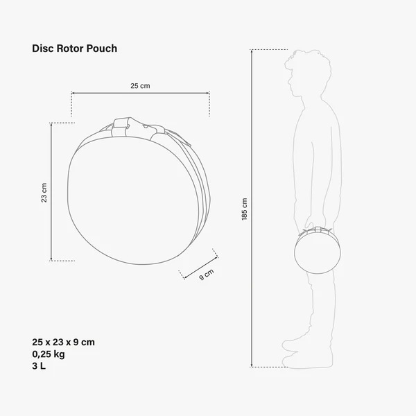 Scicon disc rotor pouch showing black protective case with zipper closure and branding details for bike disc brake rotor storage.