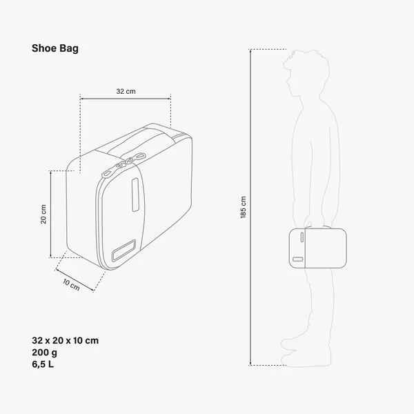 Scicon footwear storage bag with zipper closure, designed to keep shoes organized and protected during travel or storage.