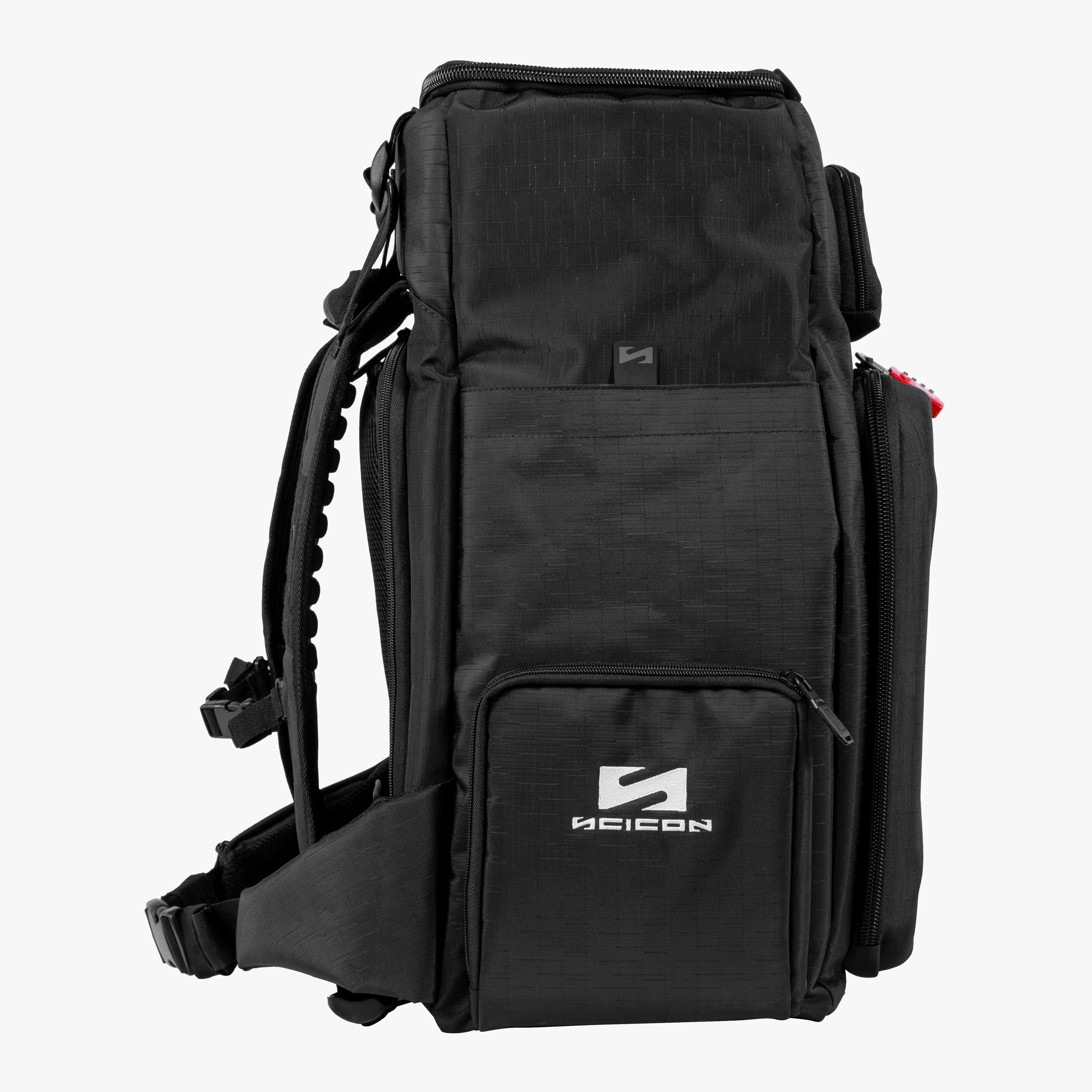 Scicon Podium Compact Sports Backpack 55L with multiple compartments, padded straps, and durable design for active use.