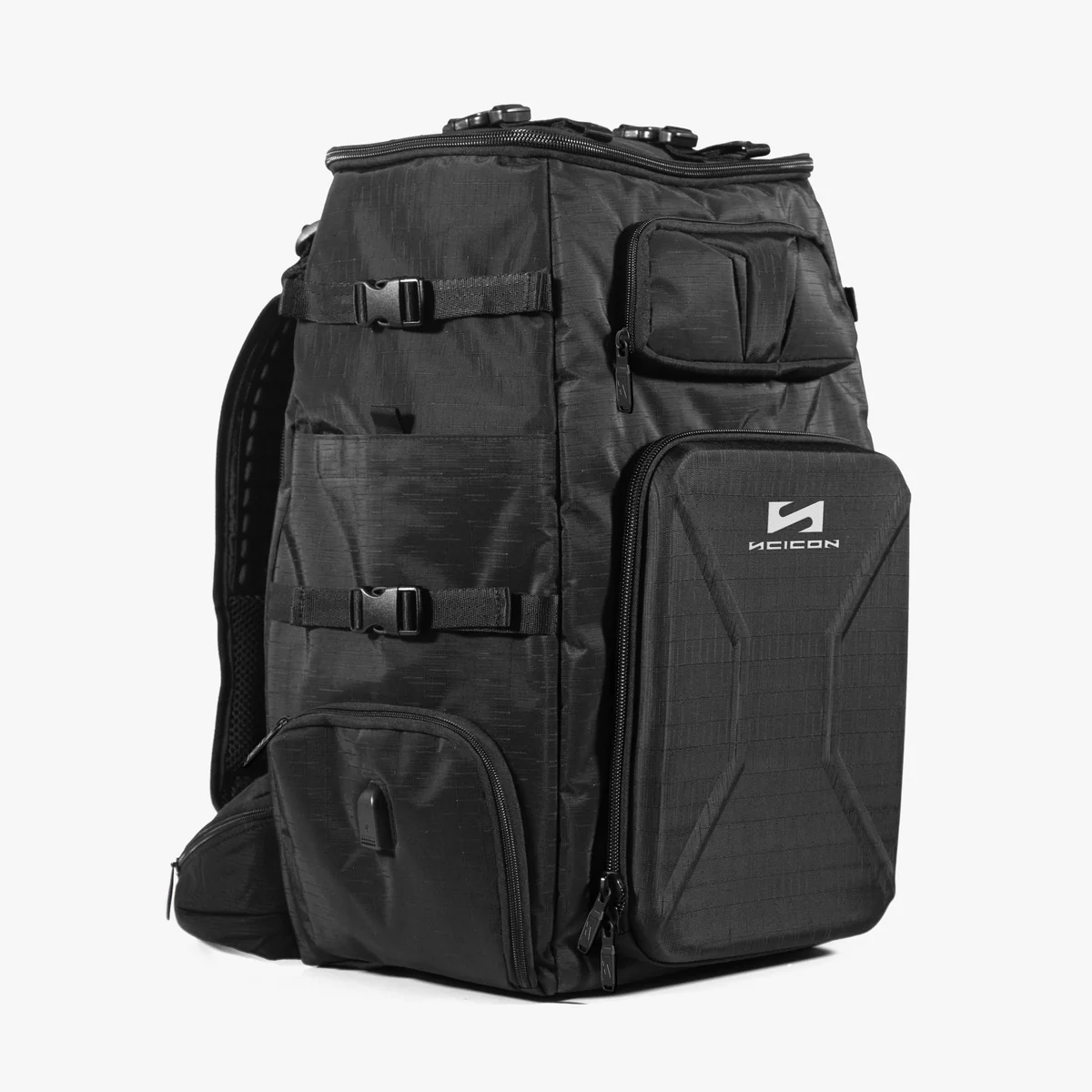 Scicon professional camera backpack with multiple compartments and padded straps for secure, comfortable photography gear transport.